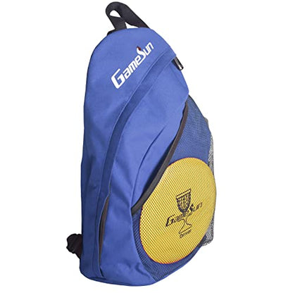 DISC Golf Set Includes 1pc Heavy Duty Nylon Backpack Bag, 2pcs Drivers, 2pcs Mid-Ranges, 2pcs Putters, 1pc Mini Disc Marker, 1pc 12”x12” Embroider Logo Black Towel and 1pc Gift Color Box - color: Blue