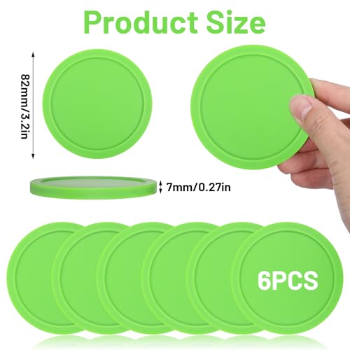 6 Pcs 3 1/4 Inches Hockey Pucks, Large Air Hockey Pucks Set Durable Puck for Air Hockeys Table Compatible with Standard Pushers and Goals Hockeys Replacement Puck Parts Set Game Tables Accessories