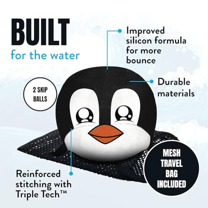 Activ Life The Ultimate Water Skip Balls, Water Bouncing Ball for Swimming Pool, Beach Toys for Friends, Family, Kids and Adults - style: Penguins