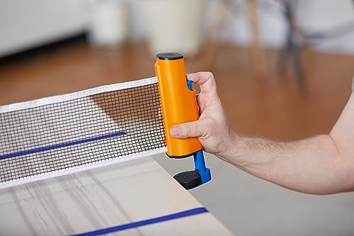Buffalo Games Tabletop Pickleball Set - 4 Paddles & 3 Balls - Pickleball Set with Net Fits Tables up to 6 ft - Indoor Tabletop Game for Family & Friends - Kids Kit with Kitchen Zone
