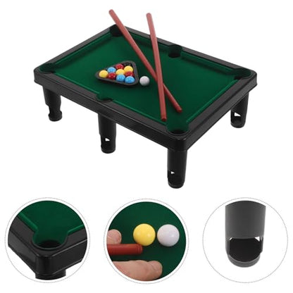 VOSAREA Mini Pool Table Game Set for Kids, Tabletop Billiards with Balls Cue Sticks Triangle Rack - Portable Miniature Pool Table for Home Party Game Night