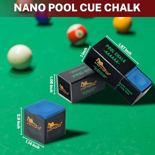 HMQQ 93-Piece Pool Table Accessories Set with Nano Chalk,2-1/4” Billiard Balls,58” Pool Cues,Triangle Racks,Tips, Gloves,Stickers,Cleaning Brush & Cloth–Complete Billiards Kit for Home Game Rooms