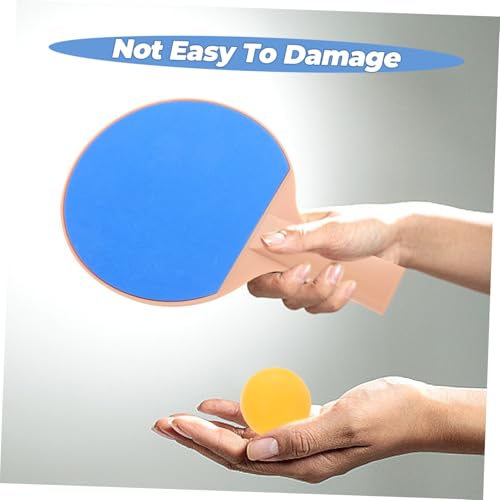Happyyami Outdoor Table Tennis Bat Kit with Plastic Elastic Paddles and Bright Balls Ergonomic Grip for Accurate Shots for Competitive Pong Games and Outdoor Play