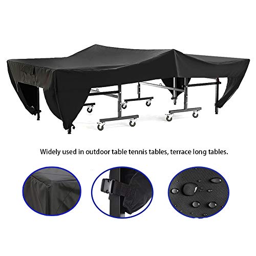 Haofy Table Tennis Table Cover Outdoor Table Cover Waterproof Dustproof UVproof,Includes Storage Bag,Black