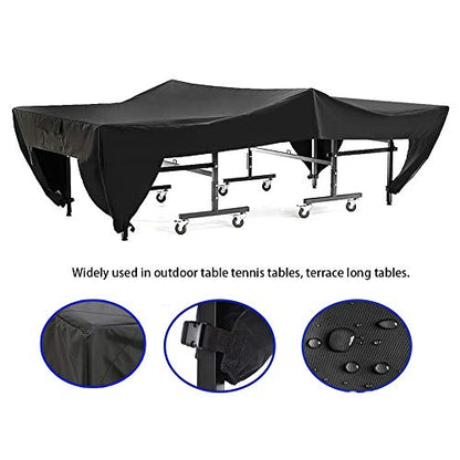Haofy Table Tennis Table Cover Outdoor Table Cover Waterproof Dustproof UVproof,Includes Storage Bag,Black