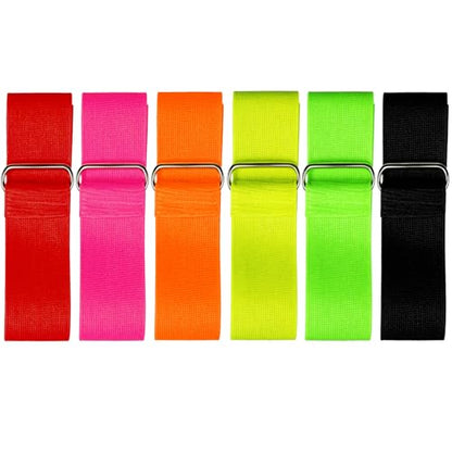 6 Pack 3 Legged Race Bands Colorful Firm Elastic Tie Rope for Outdoor Fun (6)