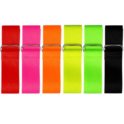6 Pack 3 Legged Race Bands Colorful Firm Elastic Tie Rope for Outdoor Fun (6)