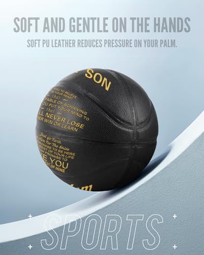 KAAYEE Engraved Basketball for Grandson, Engraved Basketball for Son from Mom Dad, Personalized 29.5" Basketballs Gifts, Custom Christmas Birthday Graduation Back to School Gift for Son from Mom Dad - color: Black-Mom to Son