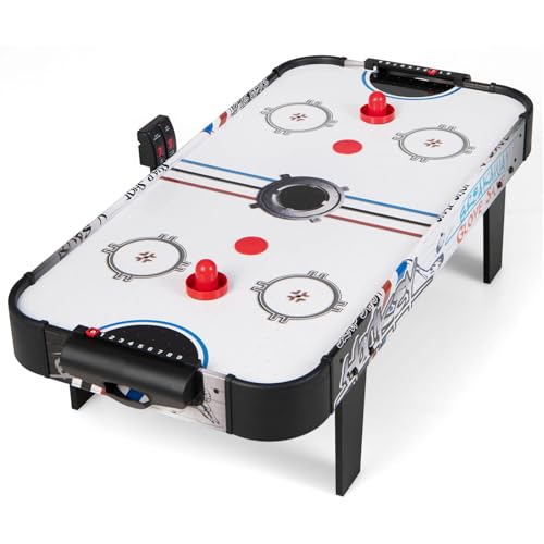 Air Hockey Table, 42" Arcades Small Air Hockey Table Top with 2 Pucks & Strikers, LED Electronic Scoring, Powerful 12V Motor, Portable Game Table for Kids & Adults, Game Room, Family Time