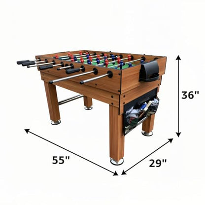 KICK Decagon 55" 10-in-1 Multi-Game Table - color: Brown