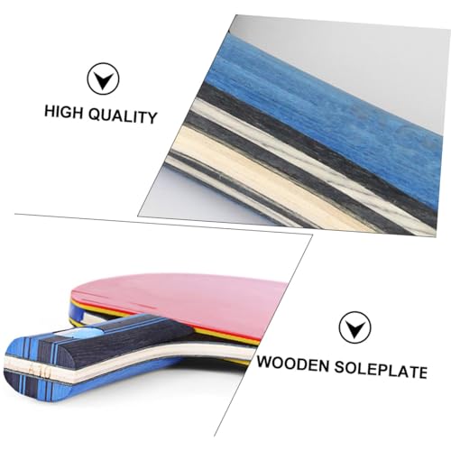 Pingpong Paddle Set for Outdoor Playing with Flared Handle for Better Grip High-Grade Rubber Table Tennis Rackets Short Handle Bats and Balls Included for Beginners and Experts
