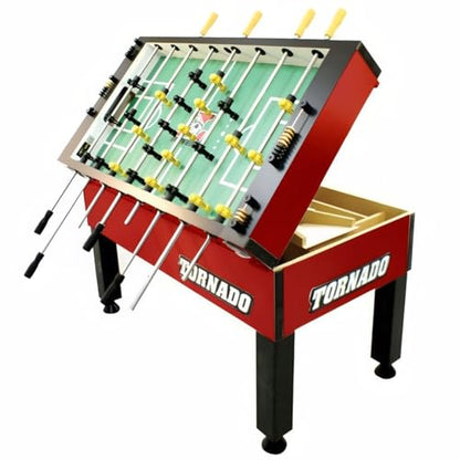 Tornado Platinum Tour Edition T-3000 Tournament Foosball Table Soccer Game - 3 Goalie - Red - Coin Operated