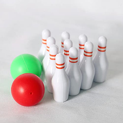 House Bowling Set Simulation Sports Goods Outdoor Miniature Model Include 10x Bottles 2X Bowling