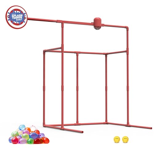 GoSports Backyard Water Toy Game for Kids & Family - Carnival-Style Splash Tower Dunk Tank with Water Balloons - Safe Design and Durable Weather-Resistant Construction - Ages 8 and Up