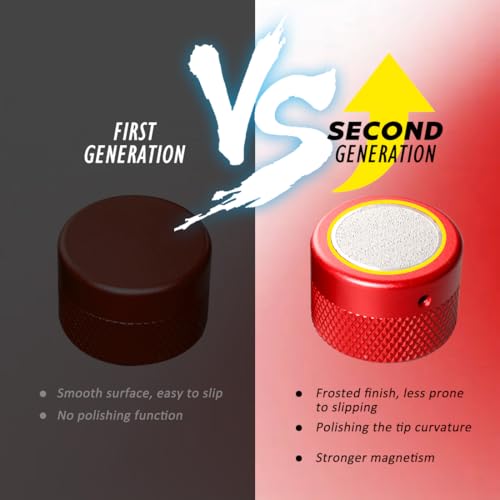 TAOM Upgrade Pool Chalk Holder Round Shaped Practical Tool Billiards Accessories Magnetic Mini Chalk Tip Case Container Round Box Billiards,Cue Tip Tool Scuffer Shaper - color: 2-Single Chalk holder-Red
