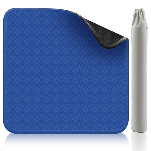 Blue Mahjong Mat for Table, American Mahjong Mat, 32.4x32.4 in 3MM Non-Slip Noise-Reducing Neoprene Table Cover with Carrying Bag for Mah Jongg, Poker, Card Games and Dominoes (Dark Blue) - color: Dark Blue