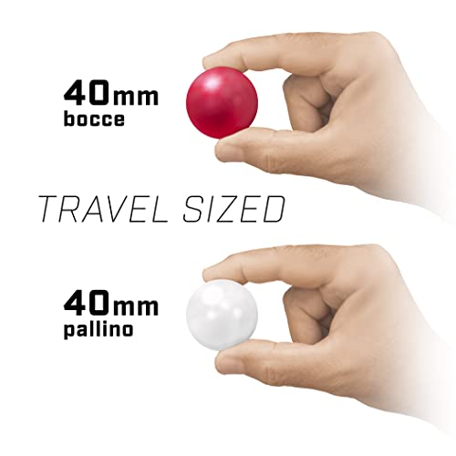 GoSports Mini Travel Size Bocce Game Set with 8 Balls, Pallino, Tote Bag and Measuring Rope - Choose Your Size - style: 40mm Mini Travel Size Bocce
