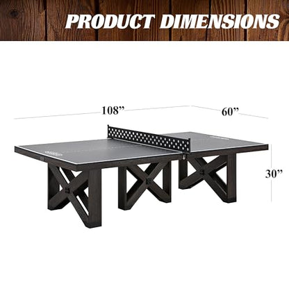 Barrington Table Tennis Multiple Style Ping Pong Tables with Metal Nets, Perfect for Family Game Rooms - style: 9 Ft. Fremont (w/Storage Drawer)