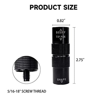 GSE Games & Sports Expert Billiard Pool Cue Tip Tool, Stick Scuffer/Shaper/Aerator/Joint Protector Tool, Billiard Accessories - style: 3-in-1 Tool with 5/16-18 Joint Protector