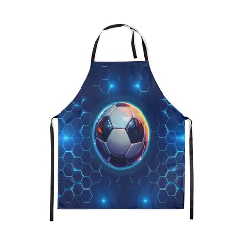 Manfei Volleyball Kids Kitchen Apron - color: Neon Blue