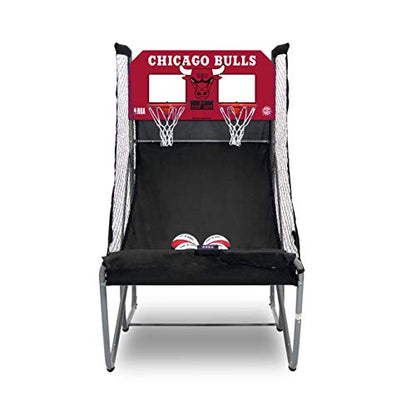 Pop-A-Shot - Home Dual Shot Arcade Basketball Game with NBA Graphics l Sensor Scoring l 16 Game Modes l 7 Balls l Foldable Storage l for All NBA Fans - style: Chicago Bulls