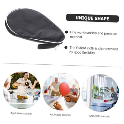 BESPORTBLE Protective Table Tennis Racket Storage Bag with Fixed Bat Holder Oxford Cloth Portable Organizing Case for Pong Paddles and Balls Black