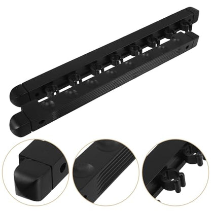 Cabilock Wood Billiard Cue Rack 8-hole Solid Wood Wall-mounted Pool Cue Holder with Bridge Stick Organizer for Home and Game Room