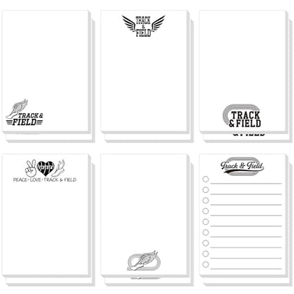 Ctosree 12 Pcs Track and Field Gift Bulk Cross Country Running Gifts Teams Rewards for Men Women Running Sticky Notes Memo Pads for Practice Reminders Office to Do Lists, 3.94 x 5.51 in 6 Designs - style: Track & Field