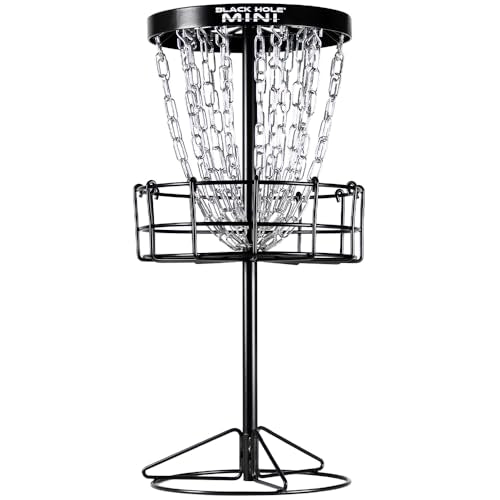 MVP Disc Sports Black Hole Mini 24-Chain Disc Golf Basket Target (26.5" Tall Mini Basket)