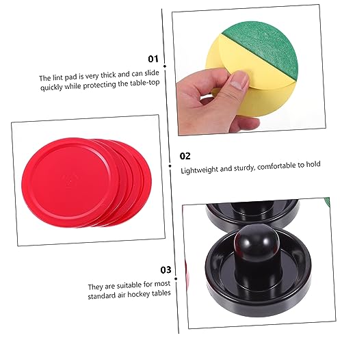 POPETPOP Air Hockey Pusher Set 96mm Plastic Replacement Parts for Table Hockey Sturdy Pucks and Accessories Included for Recreation Rooms