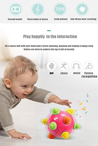 Toddler's Music Dancing Shake Ball - Move, Crawl, Bounce, Sensory Learning for Kids and Babies, Fun Gift for Both Boys and Girls - color: red
