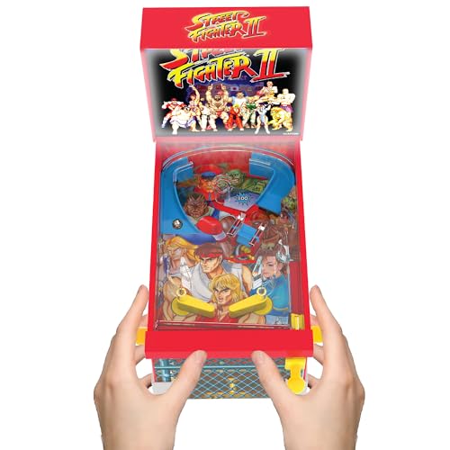 Street Fighter II: Mini Arcade Pinball - Collector Series, Lights & Sounds, Classic Tabletop Game, Skill Shot Challenges, Licensed Toy, Adults-Kids 3+