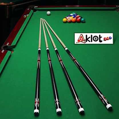 AKLOT 2 Set of Pool Cue Stick Pool Stick 58 inch Billiard Stick Mixed Weight Billiard Cue