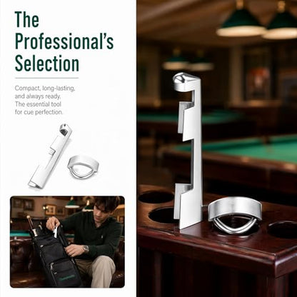 2 Sets Pool Cue Tips Replacement Kit, Stainless Steel Billiard Stick Repair Tool, Easy to Use Clamp Fastener, for Snooker, Professional Billiards Table Accessories