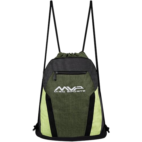 MVP Disc Sports Drawstring Backpack Bag (Choose Your Favorite Color) - color: Dark Green/Light Green