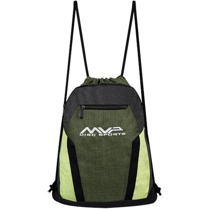 MVP Disc Sports Drawstring Backpack Bag (Choose Your Favorite Color) - color: Dark Green/Light Green