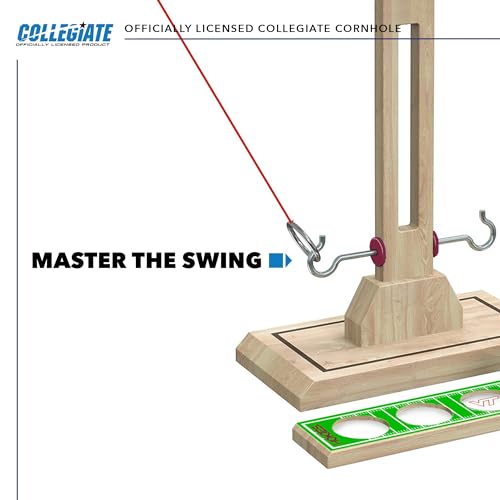Wild Sports NCAA Virginia Tech Hokies Wooden Ring Swing Battle - Head-to-Head Ring Toss Hook & Ring Game for College Football Fans