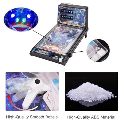 Mini Table Pinball Games Machine, Electronic Pinball Ball Shooting Game with Lights, Sounds and Scoreboard, Tabletop Pinball Toys for Kids Adults Birthday Party Gift