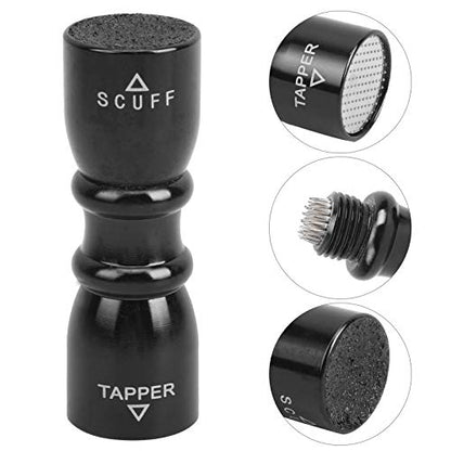 Billiard Pool Cue Tip Shaper, 3 in 1 Billiard Cue Tip Tool Pool Stick Tip Shaper Tapper Stainless Steel Repair Tool Kit(Black)