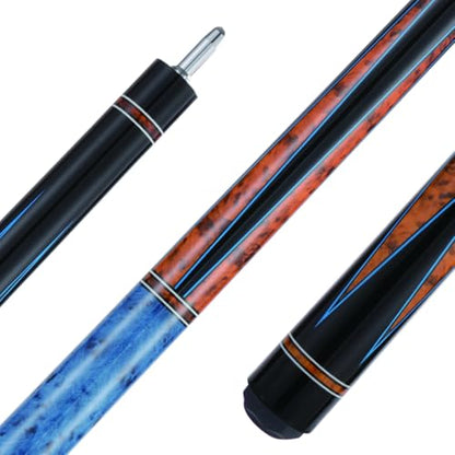 Canadian Maple Pool Cue Sticks (10mm/11.5mm/13mm), 58" 2-Piece Pool Sticks with Low Deflection Shaft,Billiard Sticks for Home, Bar, and Tournament Play - color: Blue only cue10mm