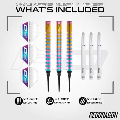 RED Dragon Javelin Series Premium Tungsten Softip Darts Set with Flights and Stems - style: 1