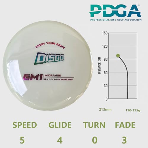 DISGO Disc Golf Disc Set- 170-178g Glow-in-The-Dark Disc | Putter, Midrange, and Driver | Professional Golf Discs for Outdoor Games & Competition PDGA Approved - color: GLOW SET