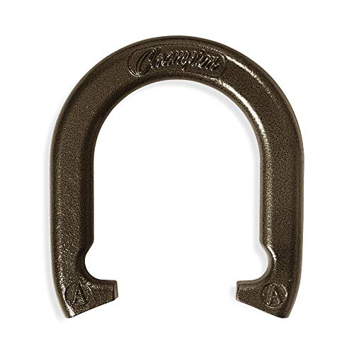 Champion Sports Horseshoe Set: Traditional Outdoor Lawn Game includes Four Professional Solid Steel Horseshoes with Solid Steel Stakes & Carrying Storage Case - style: Classic Set