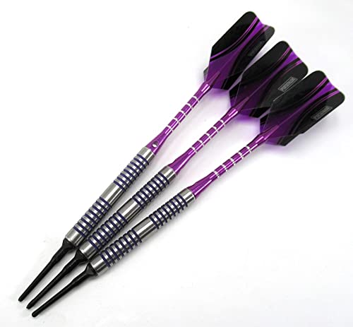 Puurfect Purple Soft Tip Darts - 18 Grams - 80% Tungsten with Upgrade Pack …