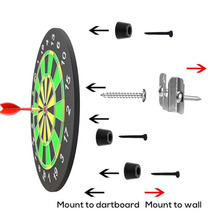 Dartboard Mounting Bracket Kit, Dart Board Hanging Kit for Wall Dartboard Holder Hanger Screw Hook Set Dart Games Accessories