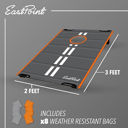 EastPoint Ultra-Portable Cornhole Board Set - 2x3 ft Boards, 8 Bags, Carry Bag - Quick Setup Travel Cornhole Set - All-Weather Durability for Camping Games - Foldable Sack Toss for Backyard Games