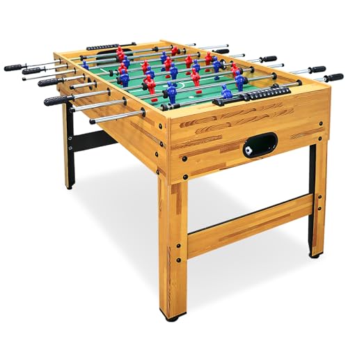 Seydrey 48" Full Size Foosball Table, Table Soccer Set with 2 Footballs, Score Keeper, Solid and Sturdy Legs, Football Table for Home, Family, Adults - color: BROWN