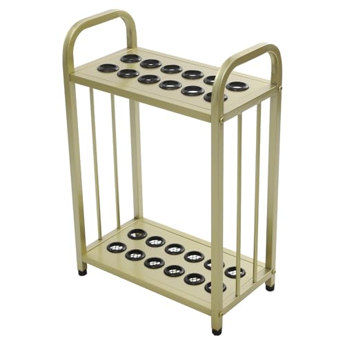 12-Hole Pool Cue Holder Floor Stand, Billiards Cue Rack with Rubber Protectors & Non-Slip Feet, Large Capacity Storage for Billiards Room, Game Room, Bar, Club