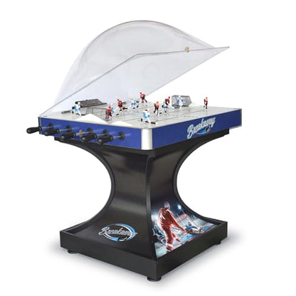 Hathaway Breakaway 41-In Dome Hockey Table for Family Game Room - With EZ-Grip Handles, Easy-Open Dome Top, LED Scoring Unit, Durable Chrome-Plated Metal Accents & Leg Levelers - Blue/Black Finish