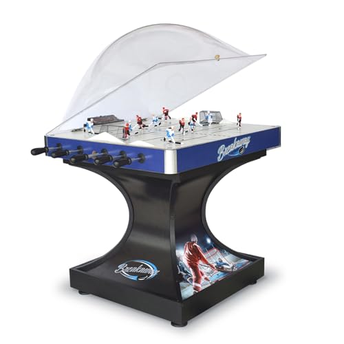 Hathaway Breakaway 41-In Dome Hockey Table for Family Game Room - With EZ-Grip Handles, Easy-Open Dome Top, LED Scoring Unit, Durable Chrome-Plated Metal Accents & Leg Levelers - Blue/Black Finish